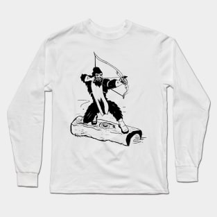 Bigfoot Bow Hunting Silhouette Long Sleeve T-Shirt